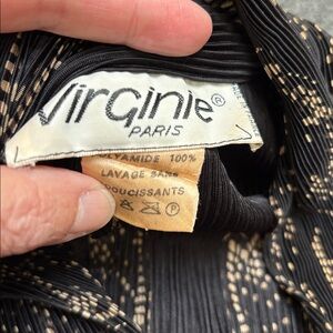 Virginie Paris Black and Tan Pleated Top & Skirt